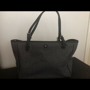 Tory Burch York Large Buckle Tote Grey Flannel